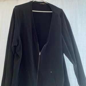 Vintage black zip up Cotton Ginny sweatshirt .   Black plus size large